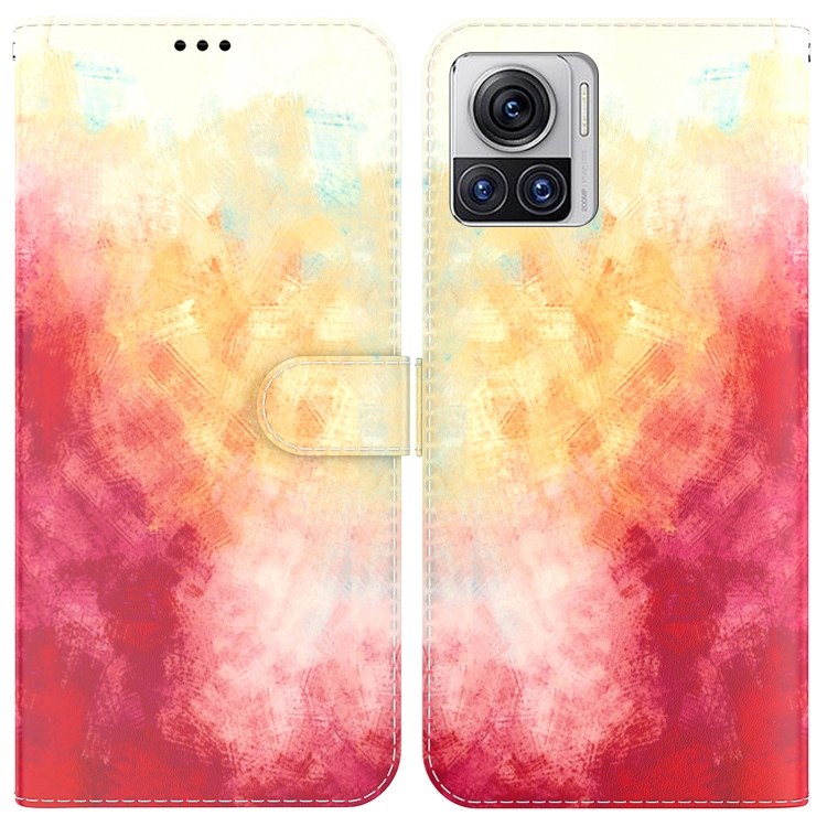 

For Motorola Moto X30 Pro 5G / Edge 30 Ultra Watercolor Pattern Flip Leather Phone Case(Spring Cherry)