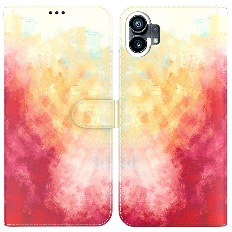 

For Nothing Phone 1 Watercolor Pattern Flip Leather Phone Case(Spring Cherry)