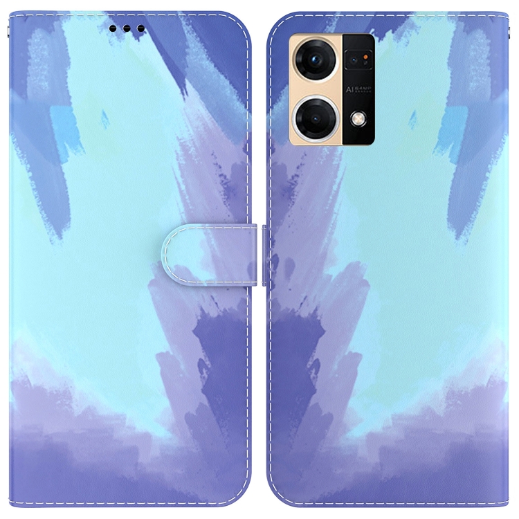 

For OPPO Reno7 4G Watercolor Pattern Flip Leather Phone Case(Winter Snow)