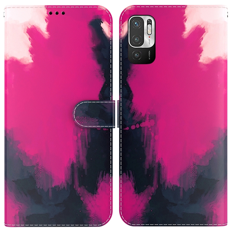 

For Xiaomi Redmi Note 11T Pro / 11T Pro+ 5G Watercolor Pattern Flip Leather Phone Case(Berry Color)
