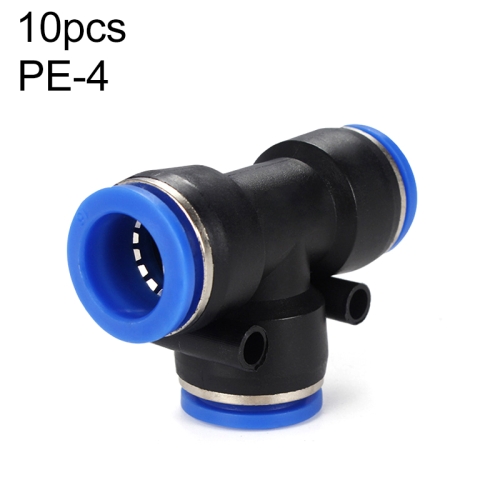 

PE-4 LAIZE 10pcs PBT Plastic Tee Joint Pneumatic Quick Fitting Connector