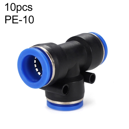 

PE-10 LAIZE 10pcs PBT Plastic Tee Joint Pneumatic Quick Fitting Connector