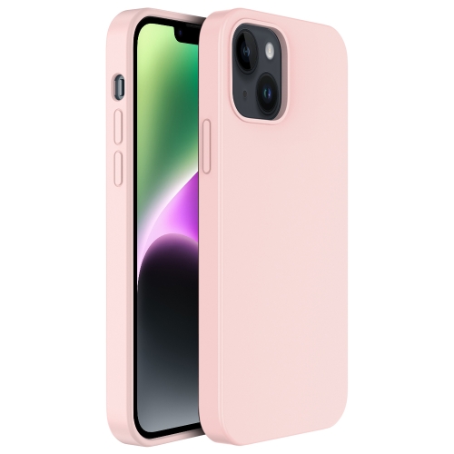 

For iPhone 14 Mutural Yuemu Series Liquid Silicone Microfiber Case(Pink)