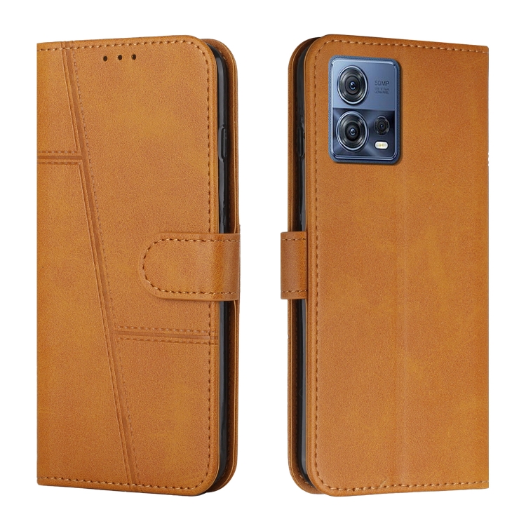 

For Motorola Moto S30 Pro 5G/Edge 30 Fusion 5G Stitching Calf Texture Buckle Leather Phone Case(Yellow)