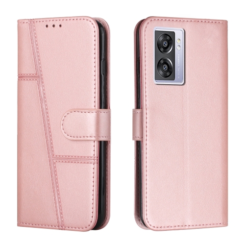 

Stitching Calf Texture Buckle Leather Phone Case For OPPO A57 5G/Realme V23/A77 5G/A57 4G Global/A57e 4G Global/A57s 4G Global/A77 4G Global/OnePlus Nord N20 SE 4G Global(Pink)