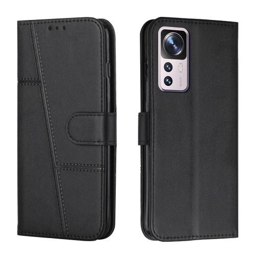 

For Xiaomi 12T/12T Pro/Redmi K50 Ultra Stitching Calf Texture Buckle Leather Phone Case(Black)