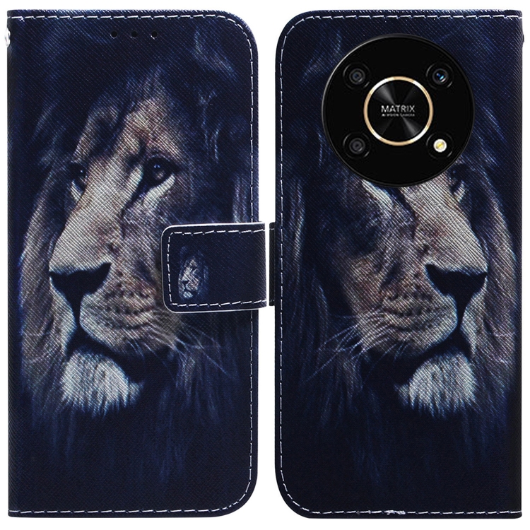 

For Honor X9 / X9 5G Coloured Drawing Leather Phone Case(Lion)