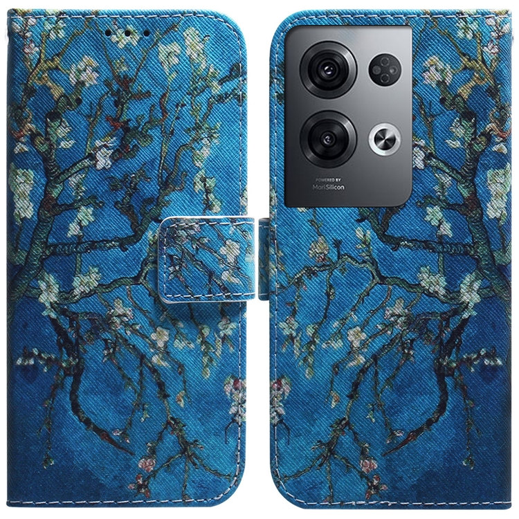 

For OPPO Reno8 Pro+ Coloured Drawing Leather Phone Case(Apricot)
