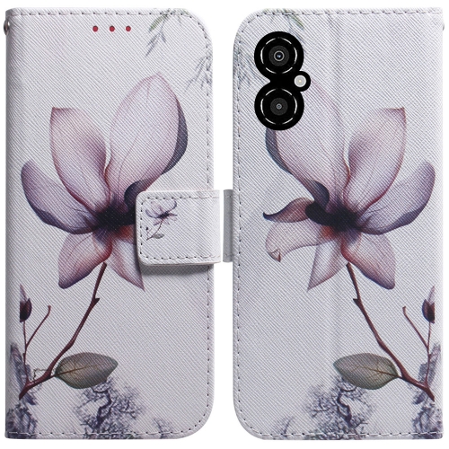 

For Xiaomi Poco M4 5G Coloured Drawing Leather Phone Case(Magnolia)
