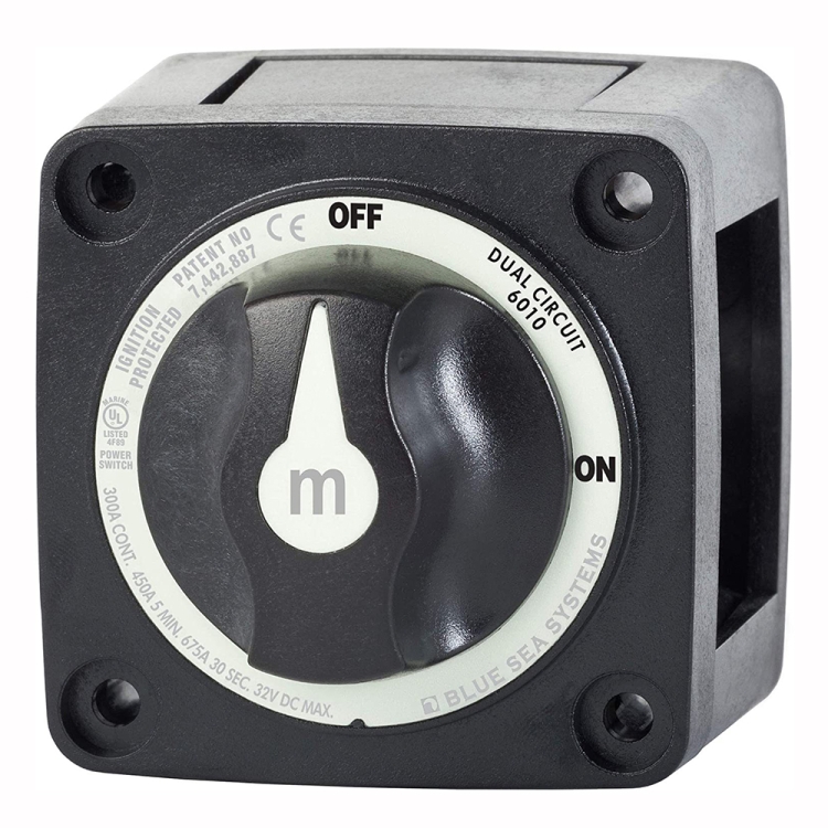 

6010 Blue Sea Systems M-Series 300A Battery Power Off Switche Disconnect Rotary Switch Cut(Black)