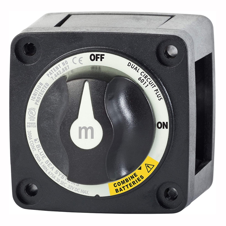 

6011 Blue Sea Systems M-Series 300A Battery Power Off Switche Disconnect Rotary Switch Cut(Black)