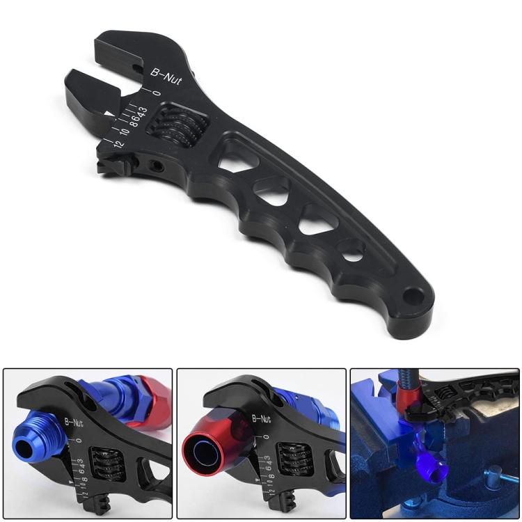 

Car AN3-AN12 Adjustable Aluminum Wrench Hose Fitting Tool(Black)