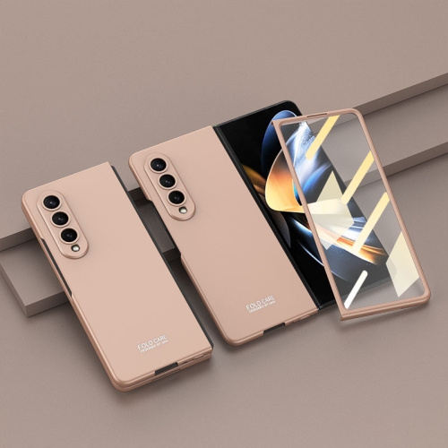 

For Samsung Galaxy Z Fold4 GKK Integrated Ultra-thin Full Coverage Phone Flip Case(Mist Gold)