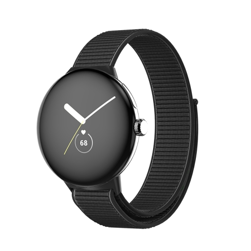 

For Google Pixel Watch Nylon Woven Watch Band(Black)