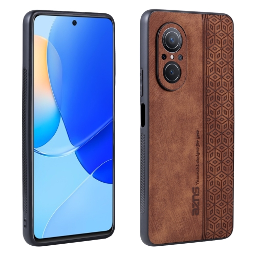 

For Huawei nova 9 SE / Honor 50 SE AZNS 3D Embossed Skin Feel Phone Case(Brown)