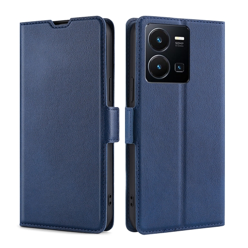 

For vivo Y35 4G / Y22 / Y22s Ultra-thin Voltage Side Buckle Leather Phone Case(Blue)