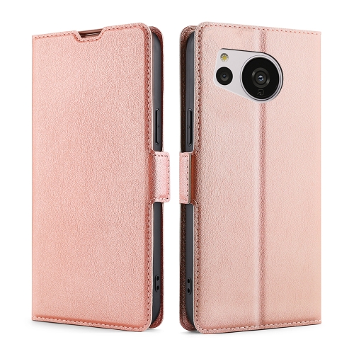 

For Sharp Aquos Sense7 Ultra-thin Voltage Side Buckle Leather Phone Case(Rose Gold)