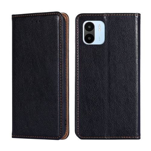 

For Xiaomi Redmi A1 Gloss Oil Solid Color Magnetic Leather Phone Case(Black)