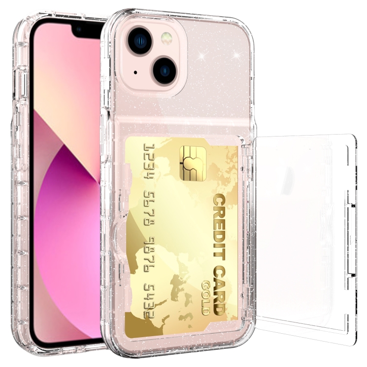 

For iPhone 13 Shockproof PC + TPU Protective Case(Transparent with Glitter)