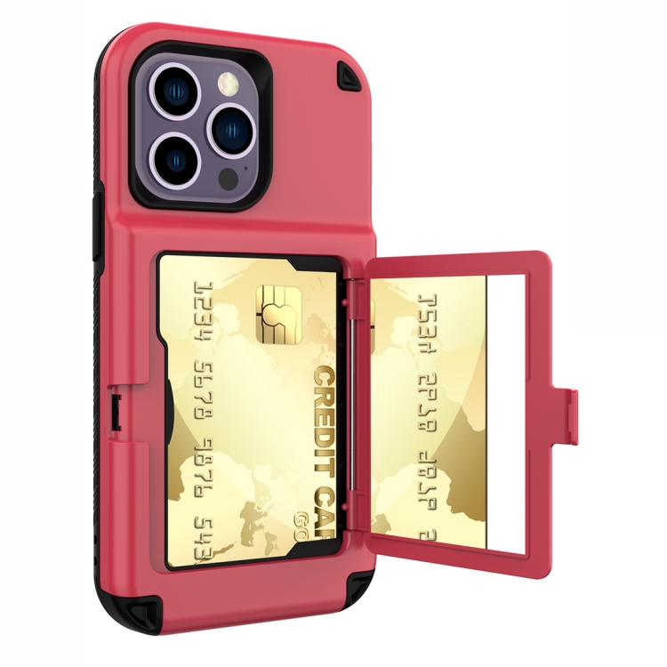 

For iPhone 14 Pro Max 3 in 1 PC + TPU Mirror Phone Case(Red)