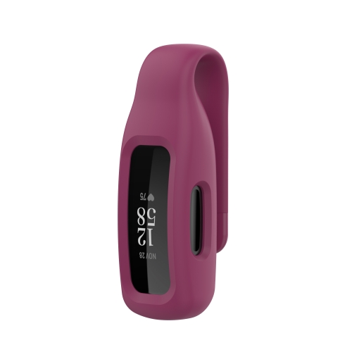 

For Fitbit Inspire 3 Steel Sheet Silicone Protective Clip Case Cover(Wine Red)