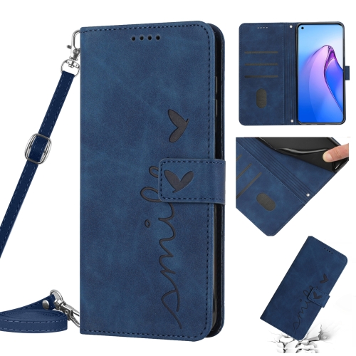 

For Realme C30 4G Skin Feel Heart Pattern Leather Phone Case(Blue)