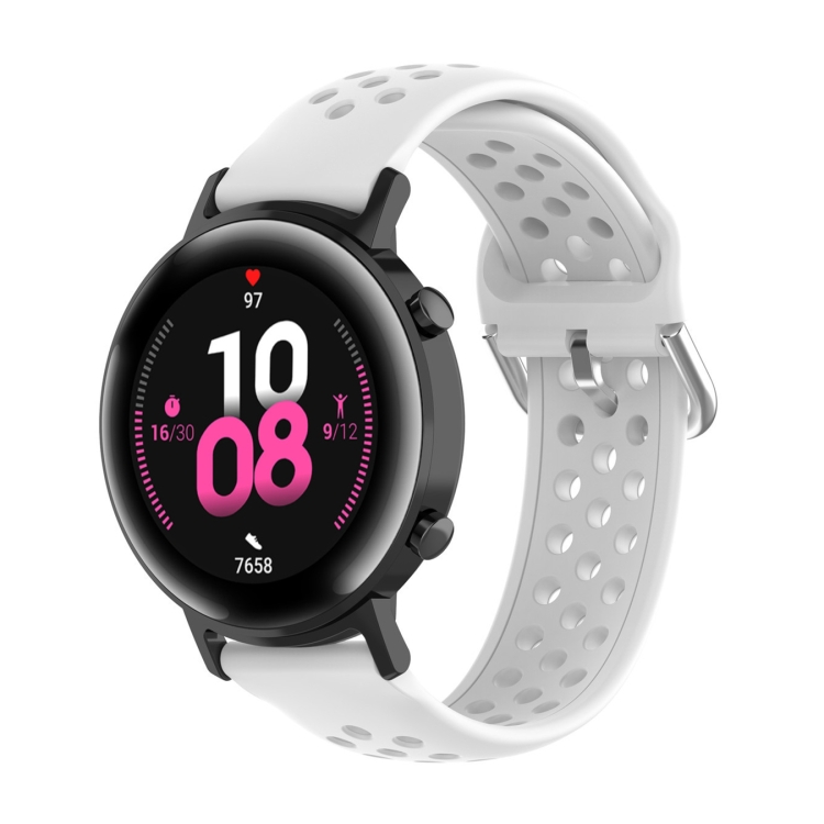 Para Huawei Watch GT2 42 mm de 20 mm Clap Solid Color Sport Band (blanco)