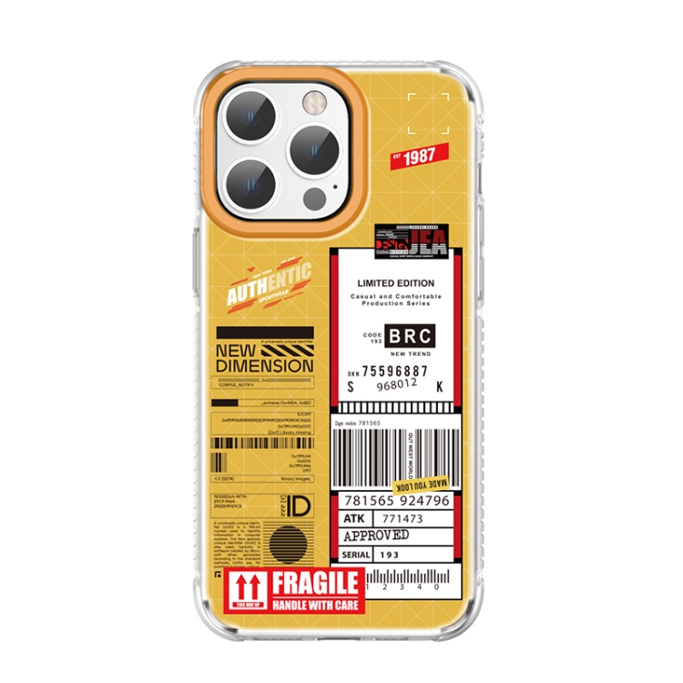 

For iPhone 14 Pro Mutural Dual-side Laminating Printed TPU Phone Case(Yellow)