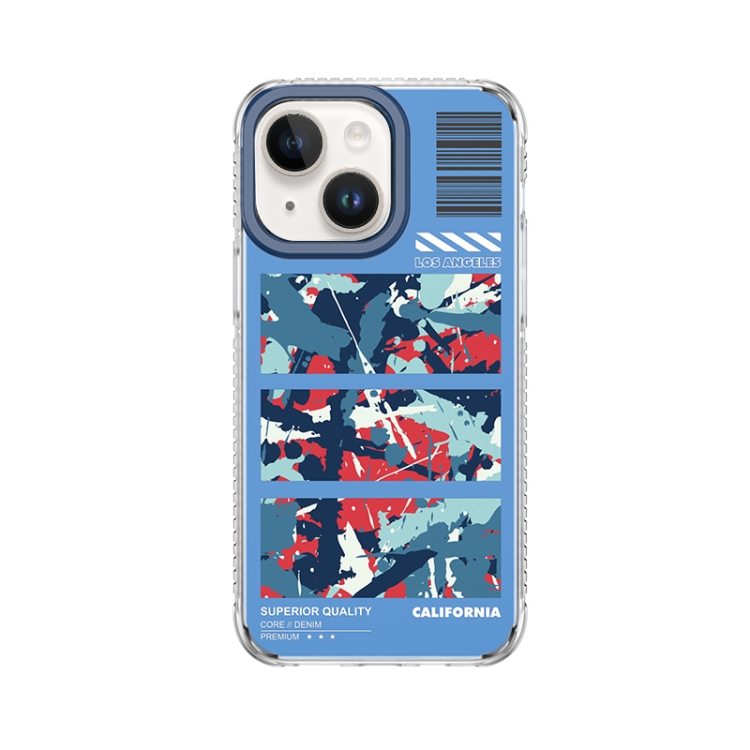 

For iPhone 14 Plus Mutural Camouflage Series Phone Case(Blue)