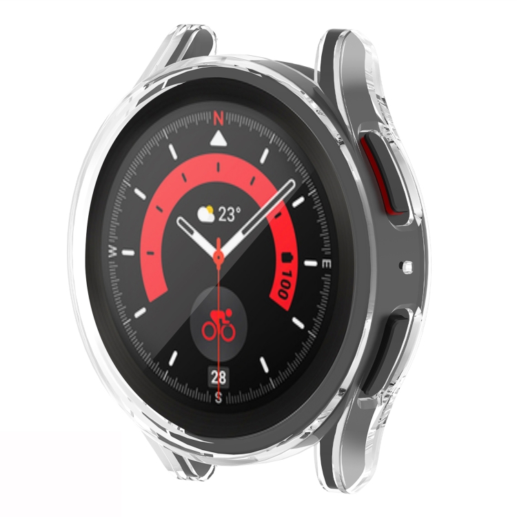 

For Samsung Galaxy Watch5 Pro 45mm Full Coverage TPU Electroplating Watch Case(Transparent)