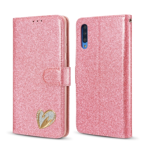 

For Samsung Galaxy A70/A70S Glitter Powder Love Leather Phone Case(Rose Red)