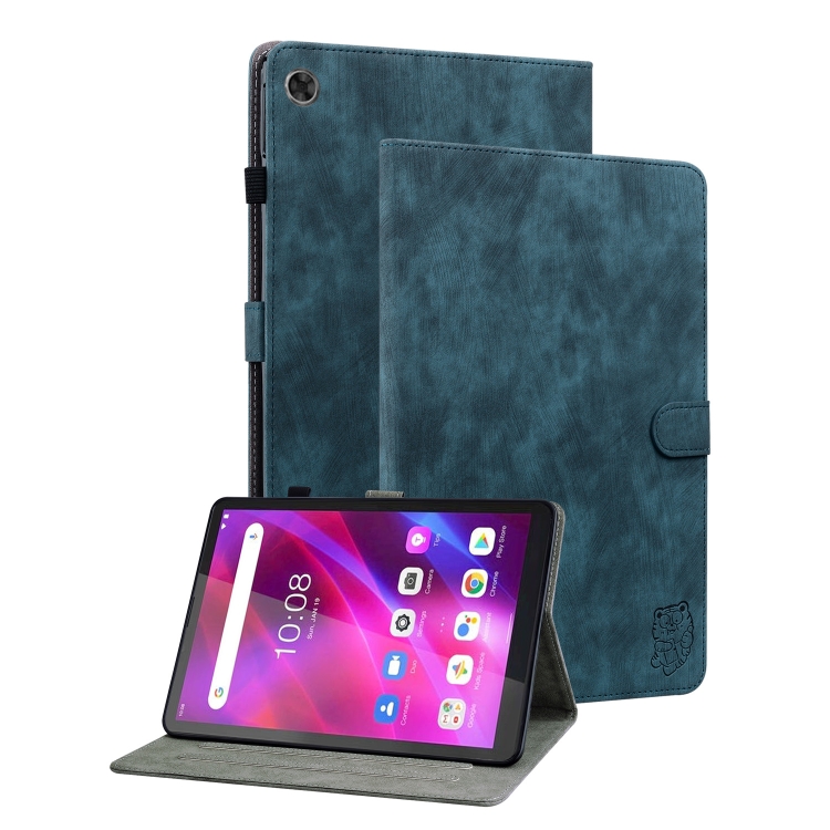 

For Xiaomi Pad 5 Pro 12.4 Tiger Pattern Flip Leather Tablet Case(Dark Blue)
