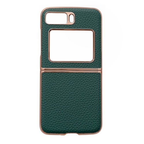 

For Motorola Moto Razr 2022 Star Series Nano Electroplating PU Phone Case(Forest Green)