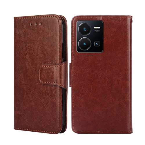 

For vivo Y35 4G / Y22 / Y22s Crystal Texture Leather Phone Case(Brown)