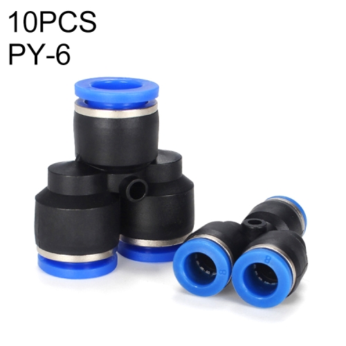 

PY-6 LAIZE 10pcs Plastic Y-type Tee Reducing Pneumatic Quick Fitting Connector