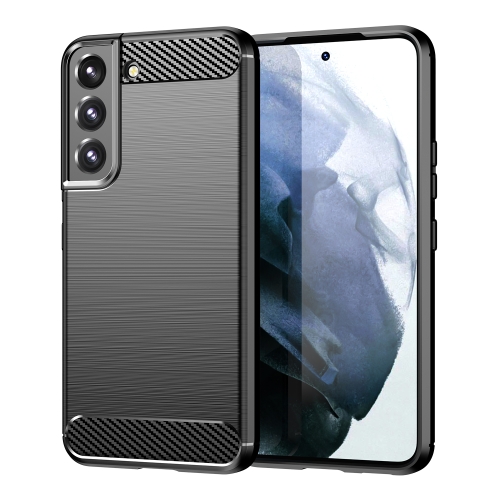 

For Samsung Galaxy S23 5G Brushed Texture Carbon Fiber TPU Phone Case(Black)