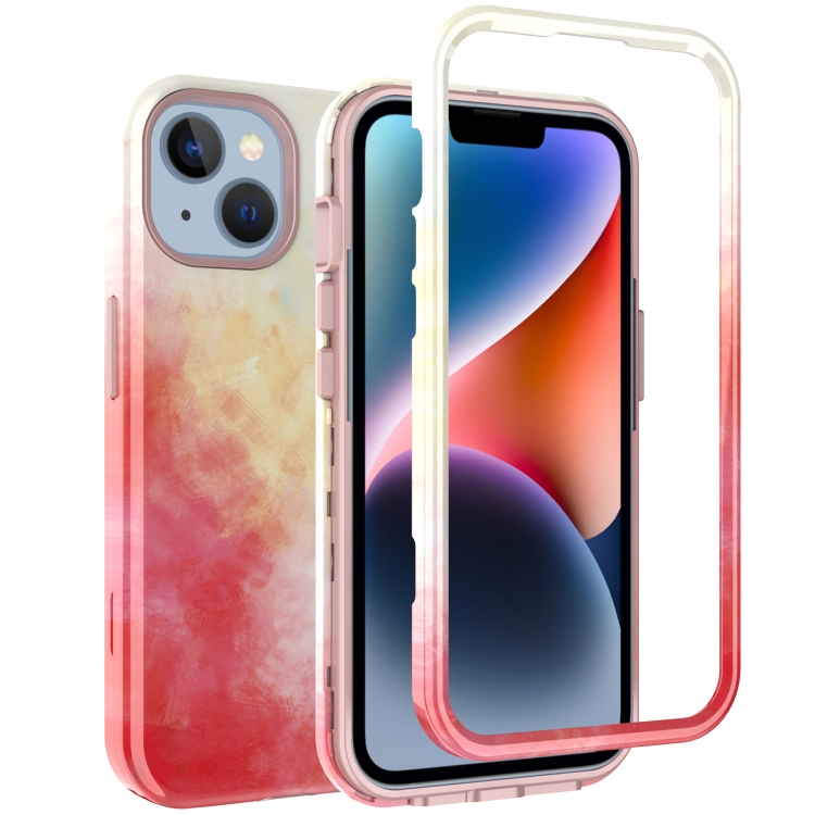 

For iPhone 14 Plus Varnishing Water Stick TPU + Hard Plastic Phone Case(10044 Graffiti)