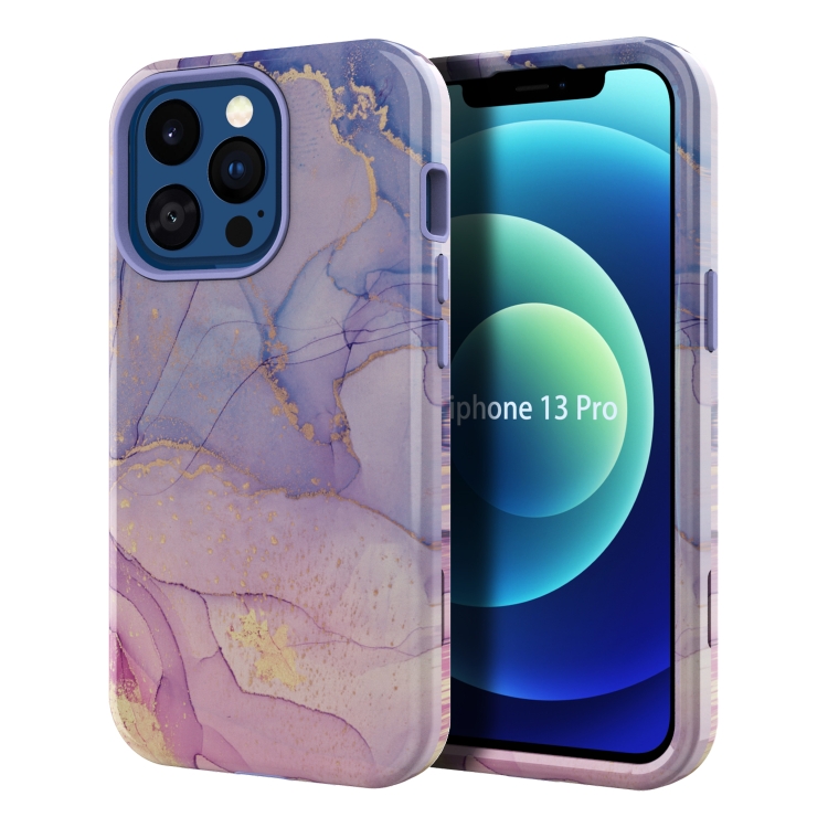 

For iPhone 13 Pro Varnishing Water Stick TPU + Hard Plastic Phone Case(10027 Marble)