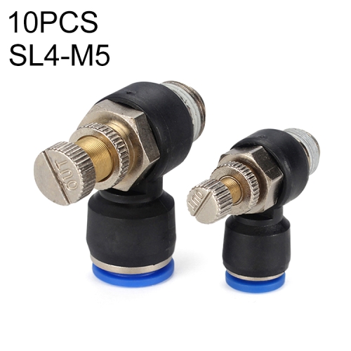 

SL4-M5 LAIZE 10pcs Throttle Valve Quick Fitting Pneumatic Connector