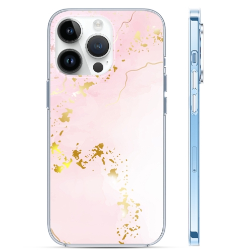 

For iPhone 13 Pro Coloured Glaze Marble Phone Case(Pink White)