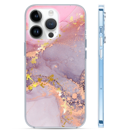 

For iPhone 13 Pro Max Coloured Glaze Marble Phone Case(Pink Grey)