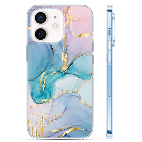 

For iPhone 12 Coloured Glaze Marble Phone Case(Purple Blue)