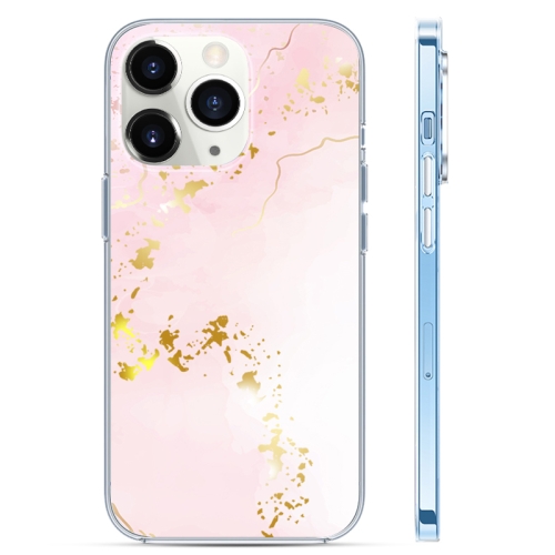 

For iPhone 11 Pro Coloured Glaze Marble Phone Case(Pink White)