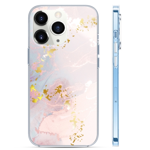 

For iPhone 11 Pro Coloured Glaze Marble Phone Case(White Gold)