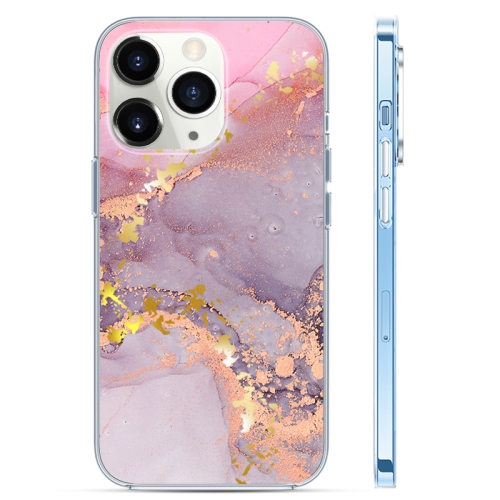 

For iPhone 11 Pro Coloured Glaze Marble Phone Case(Pink Grey)