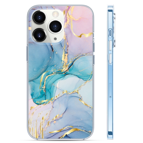 

For iPhone 11 Pro Coloured Glaze Marble Phone Case(Purple Blue)