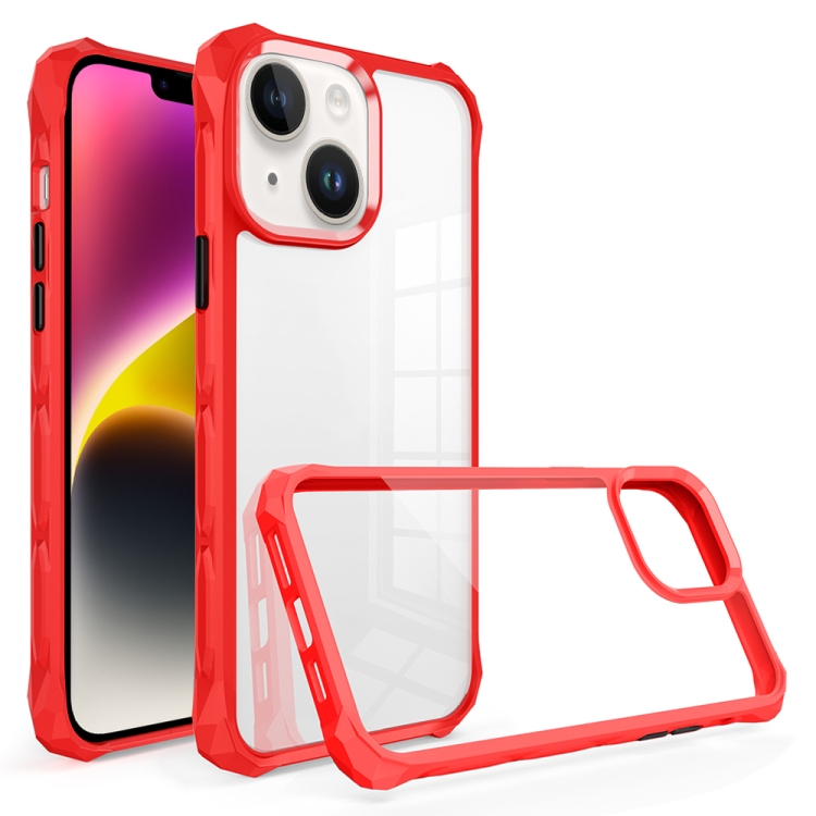 

For iPhone 14 Plus Water Cube High Transparent Space Phone Case(Red)
