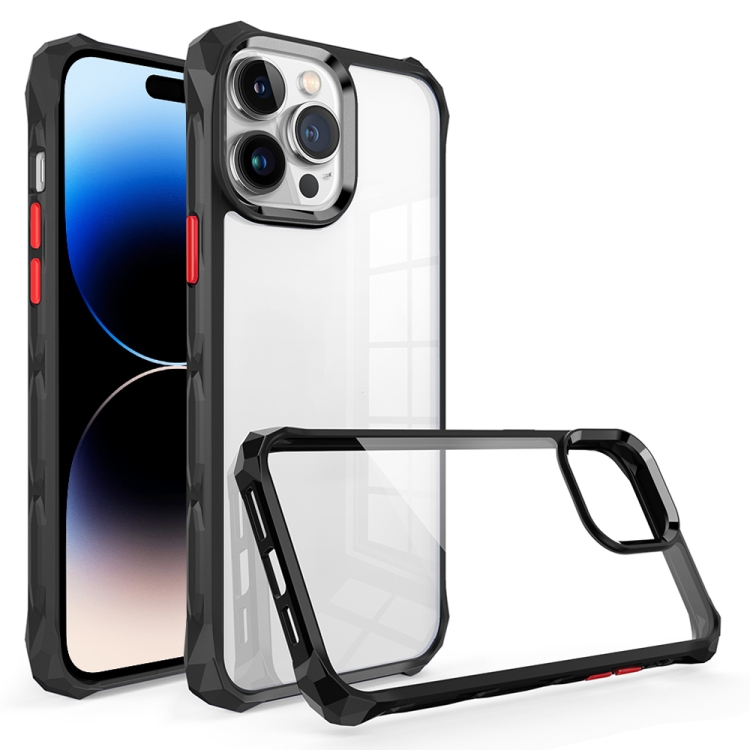 

For iPhone 14 Pro Water Cube High Transparent Space Phone Case(Black)