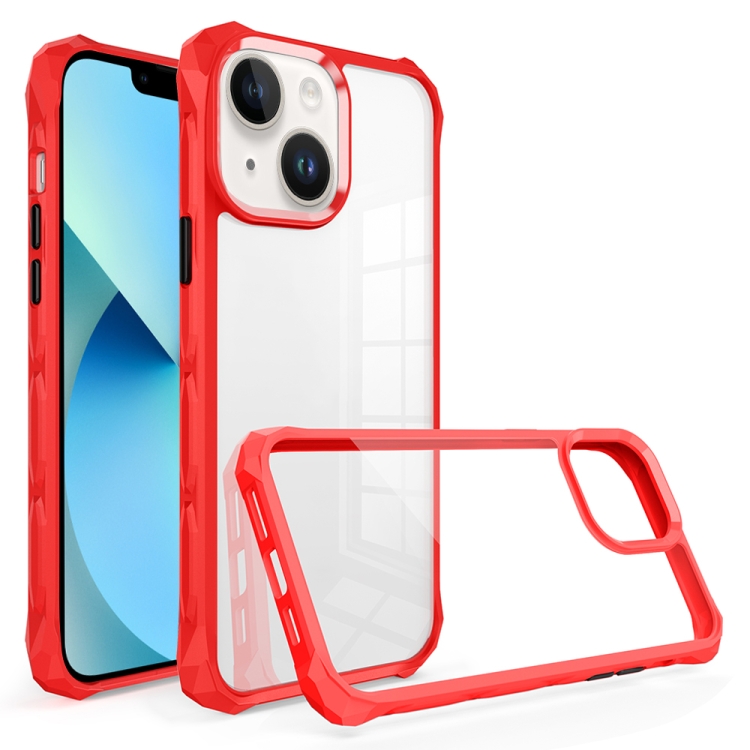 

For iPhone 13 Water Cube High Transparent Space Phone Case(Red)
