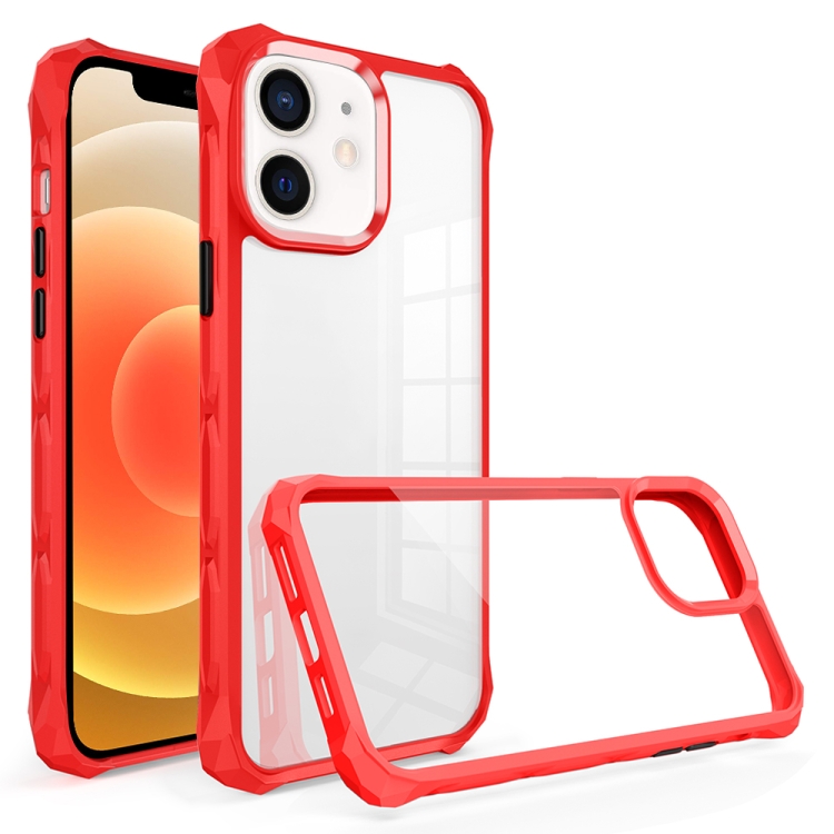 

For iPhone 12 Water Cube High Transparent Space Phone Case(Red)